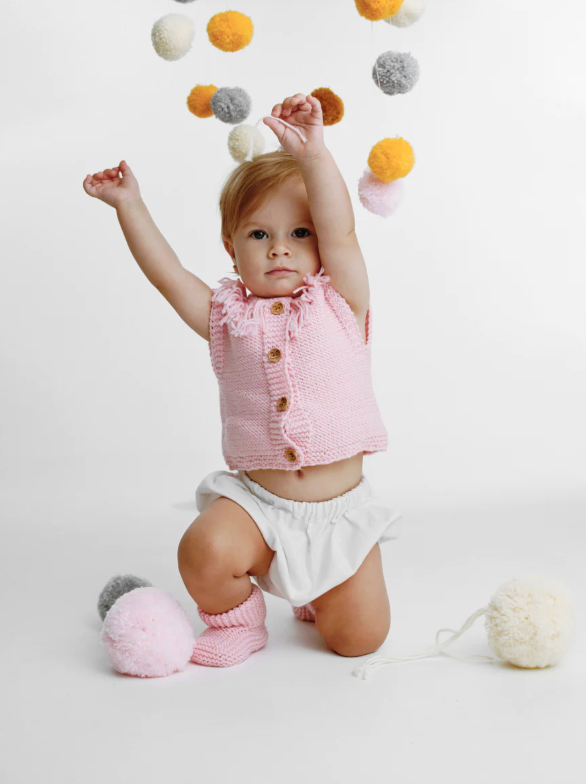 В'язаний комплект рожевий