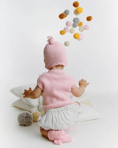 Шапка-вушанка Рожева