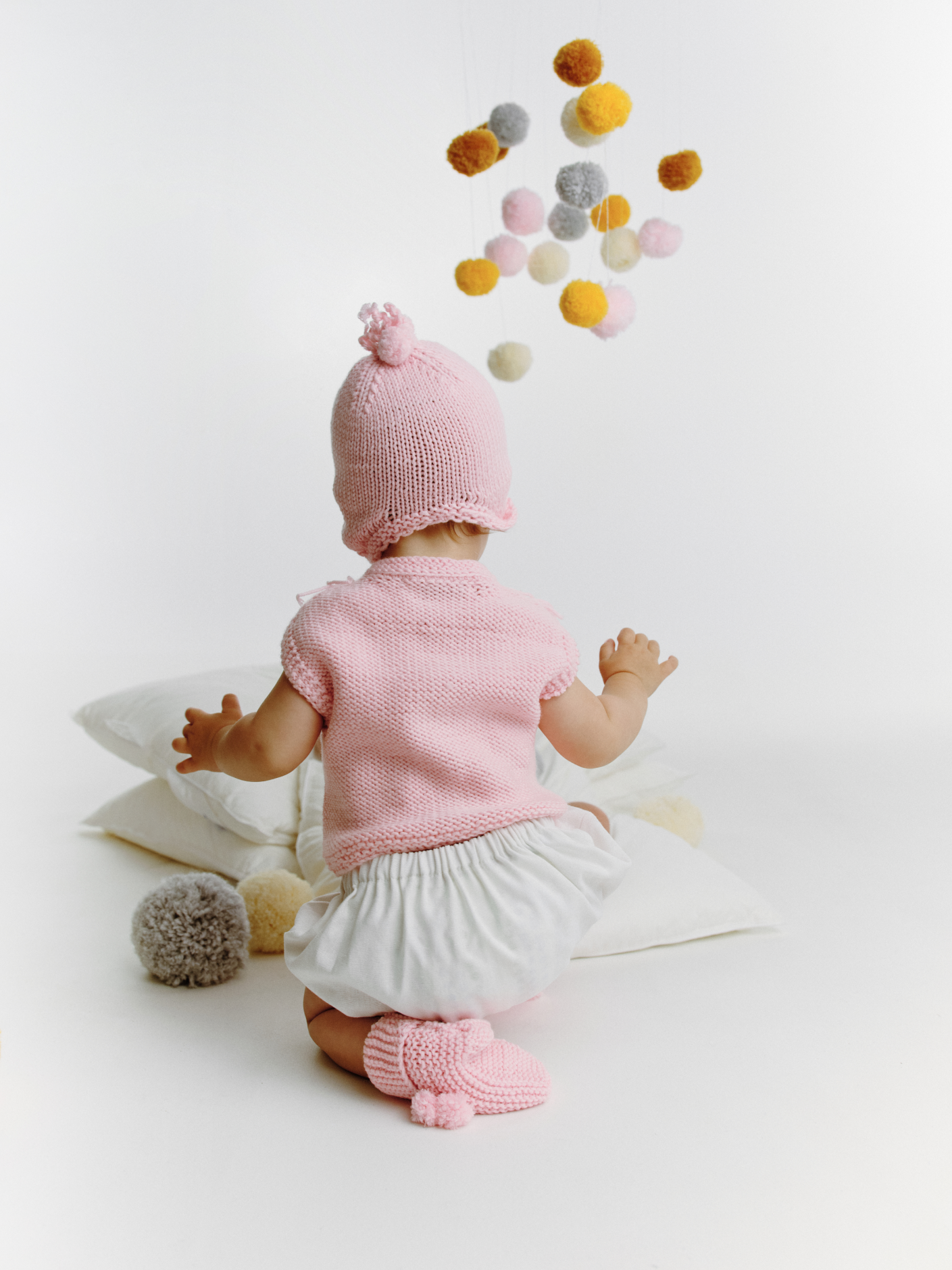 В'язаний комплект рожевий