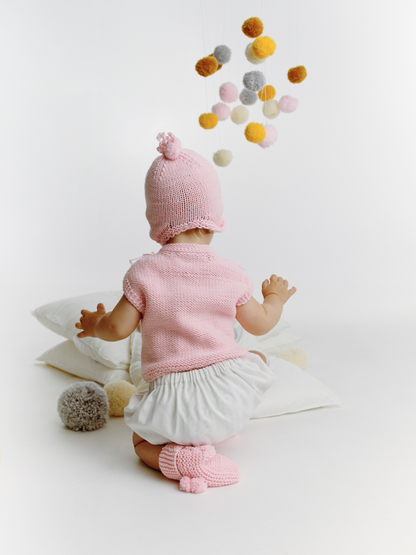 В'язаний комплект рожевий