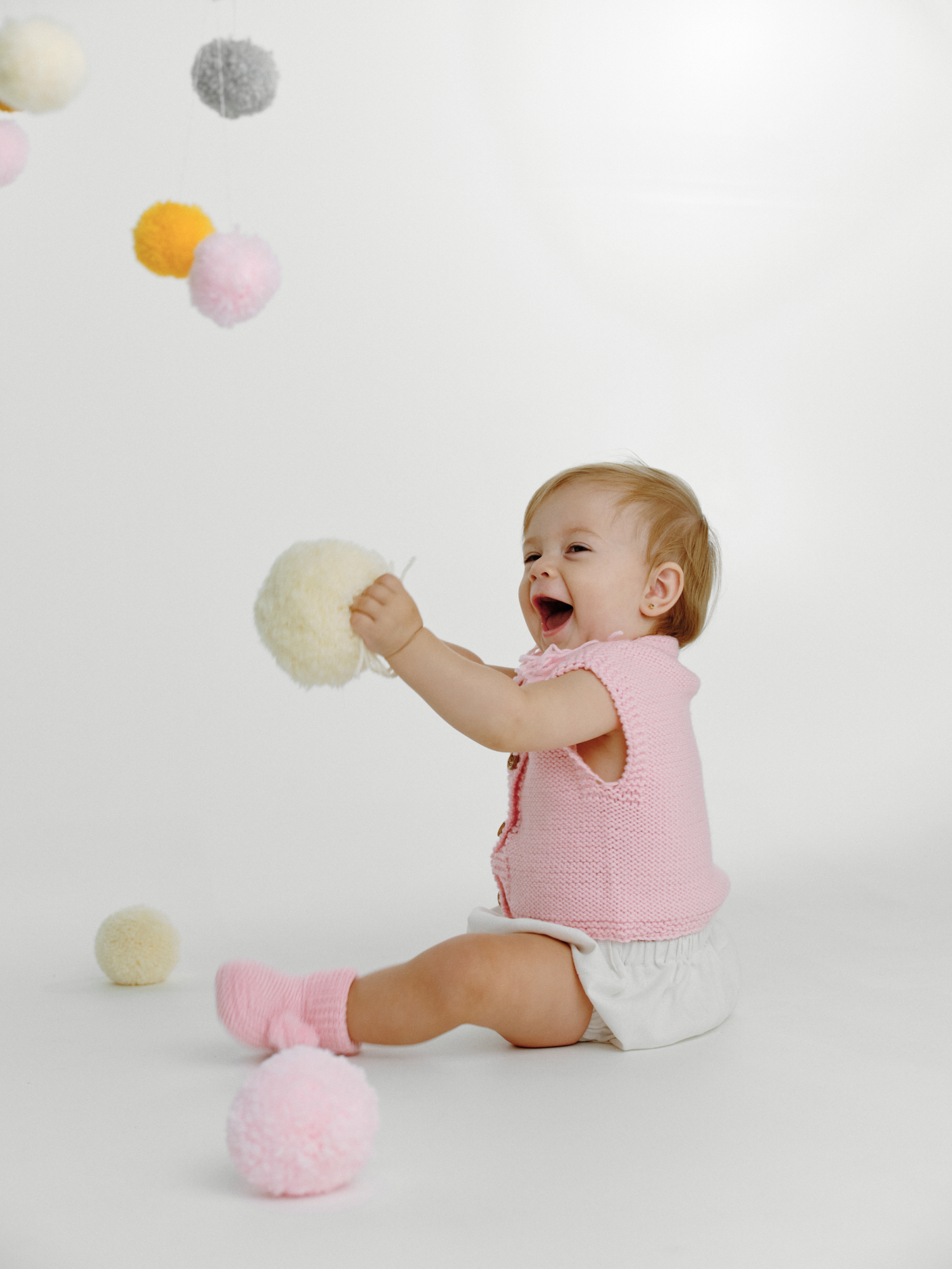 В'язаний комплект рожевий