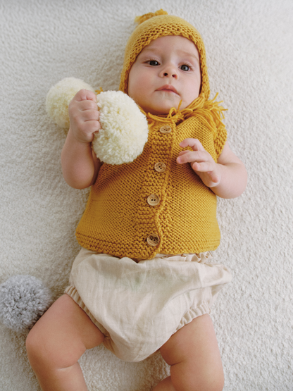 В'язаний комплект гірчичний